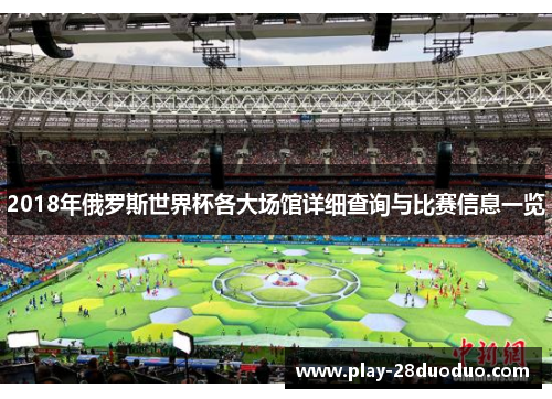 2018年俄罗斯世界杯各大场馆详细查询与比赛信息一览